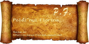 Polányi Florina névjegykártya